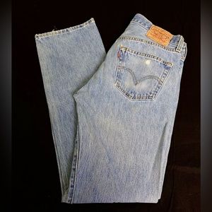 Vintage Levis 501s Button Fly Distressed Jeans W33/L34 Straight Leg